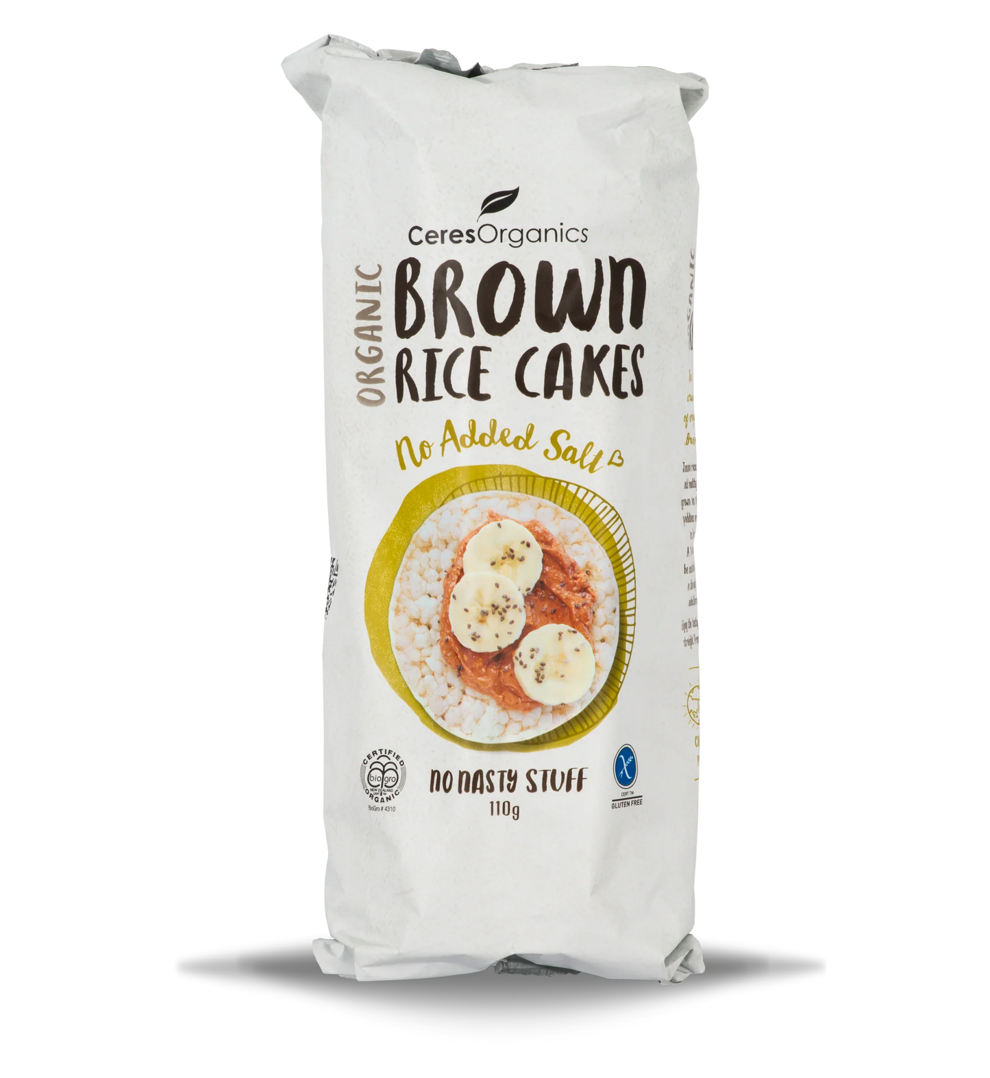 Ceres Organic Brown Rice Cakes No Added Salt 110g