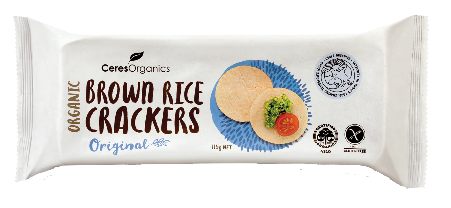 Ceres Organic Brown Rice Crackers Original 115g