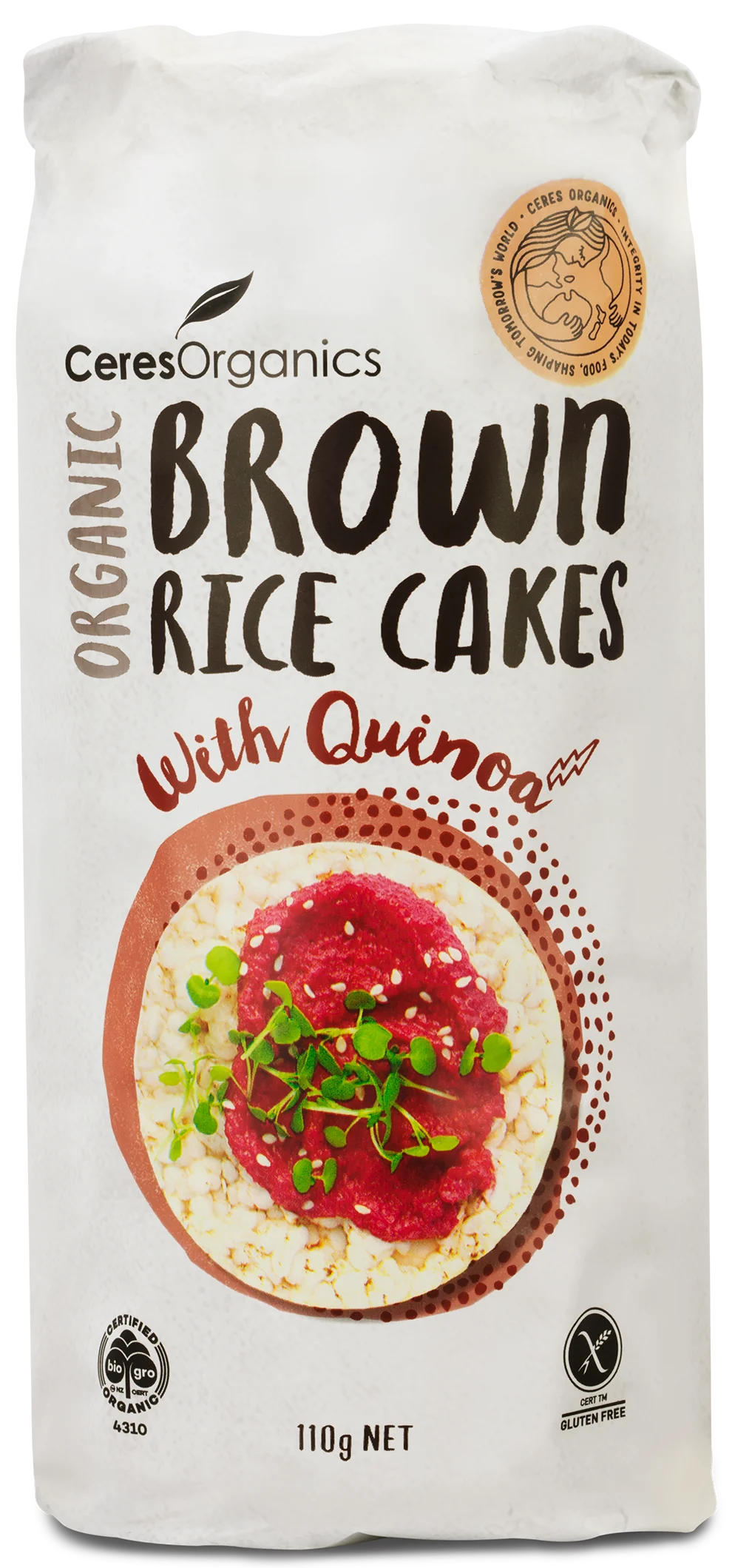 Ceres Organic Brown Rice Cakes With Quinoa 110g