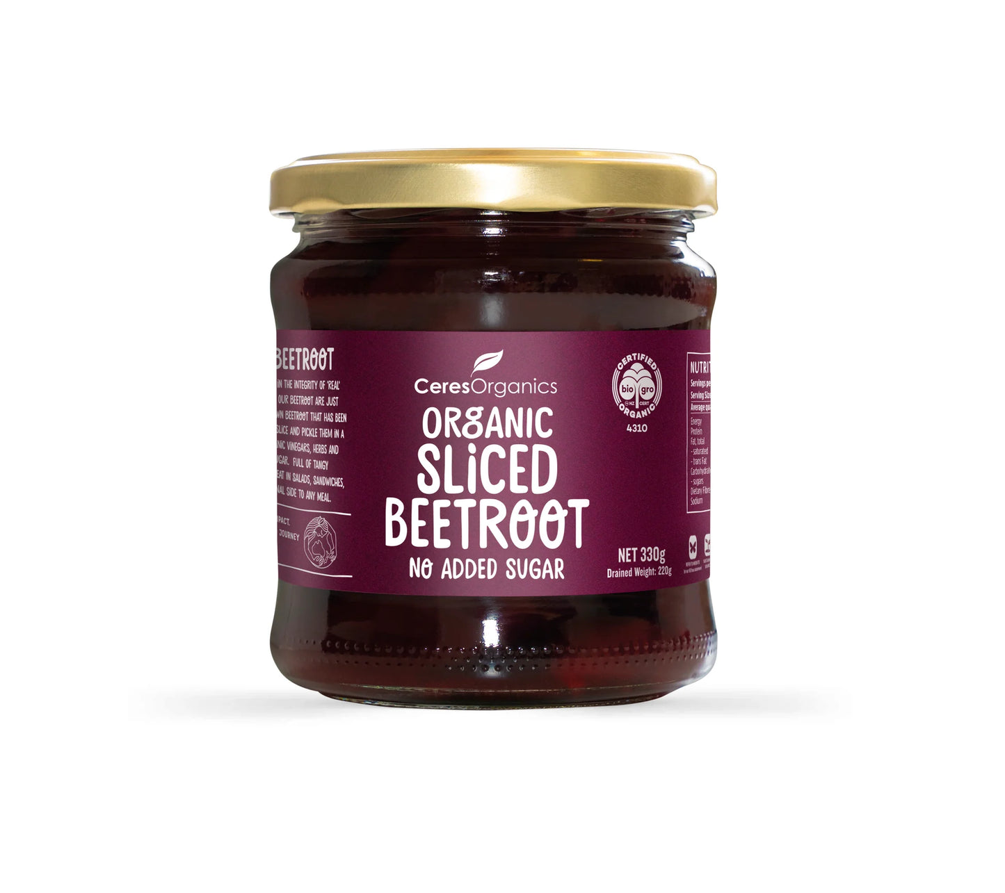 Ceres Organic Beetroot Sliced 330g