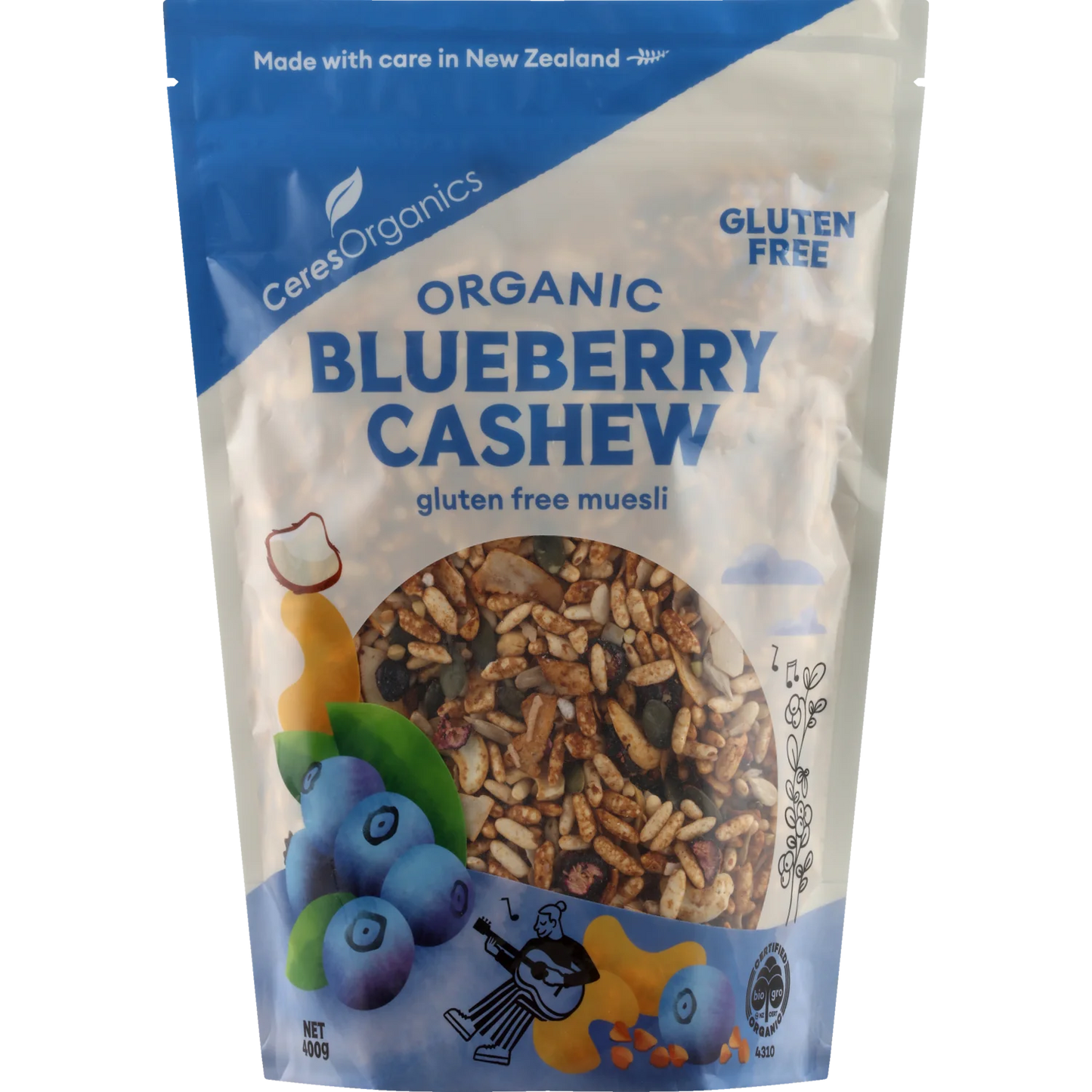 Ceres Organic Blueberry Cashew Gluten Free Muesli 400g