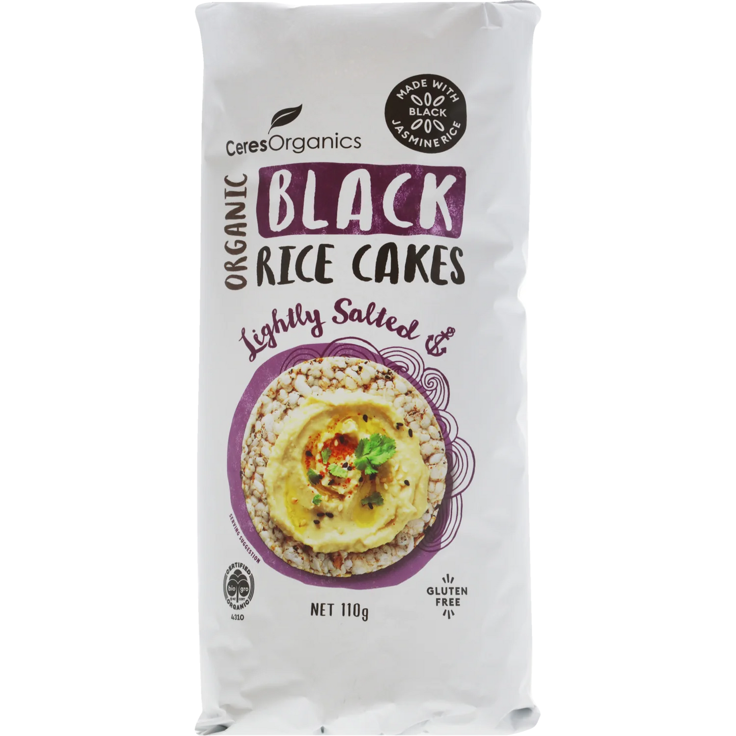 Ceres Organic Black Rice Cakes Lightly Salted 110g