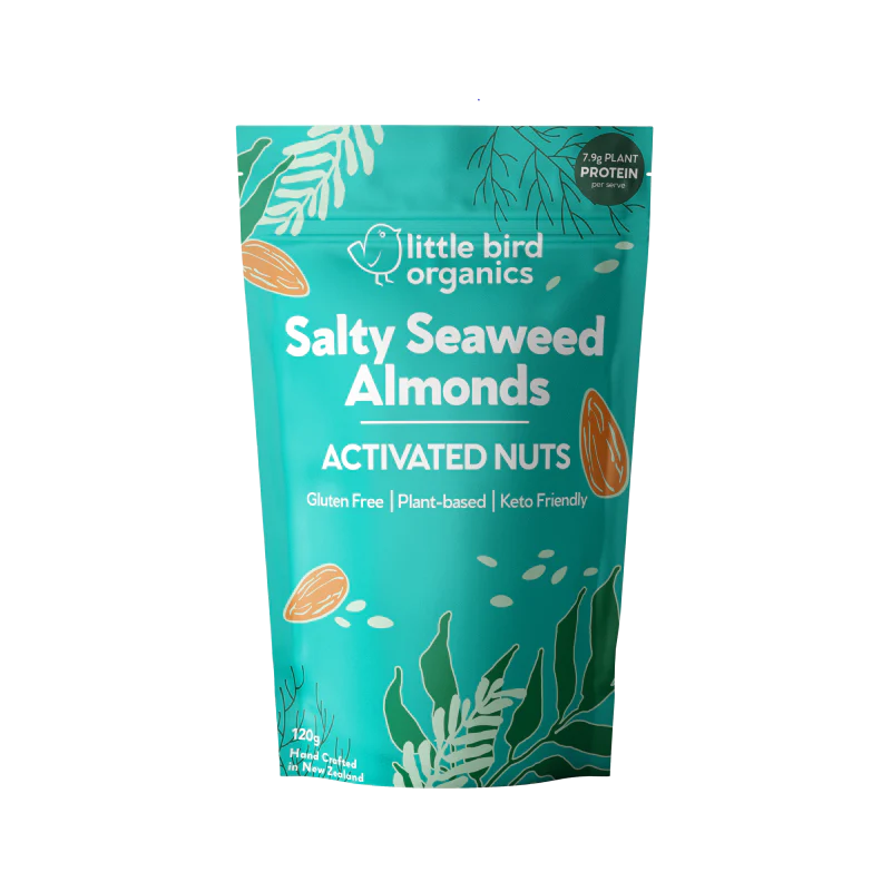 Little Bird Organics Activated Salty Seaweed Almonds 120g