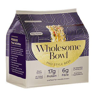 Wholesome Bowl Instant Noodles Pho Style Beef 4 Pack 360g