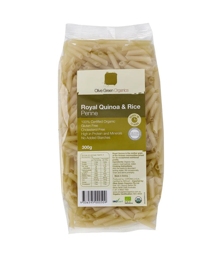 Olive Green Organics Gluten Free Quinoa & Rice Penne 300g
