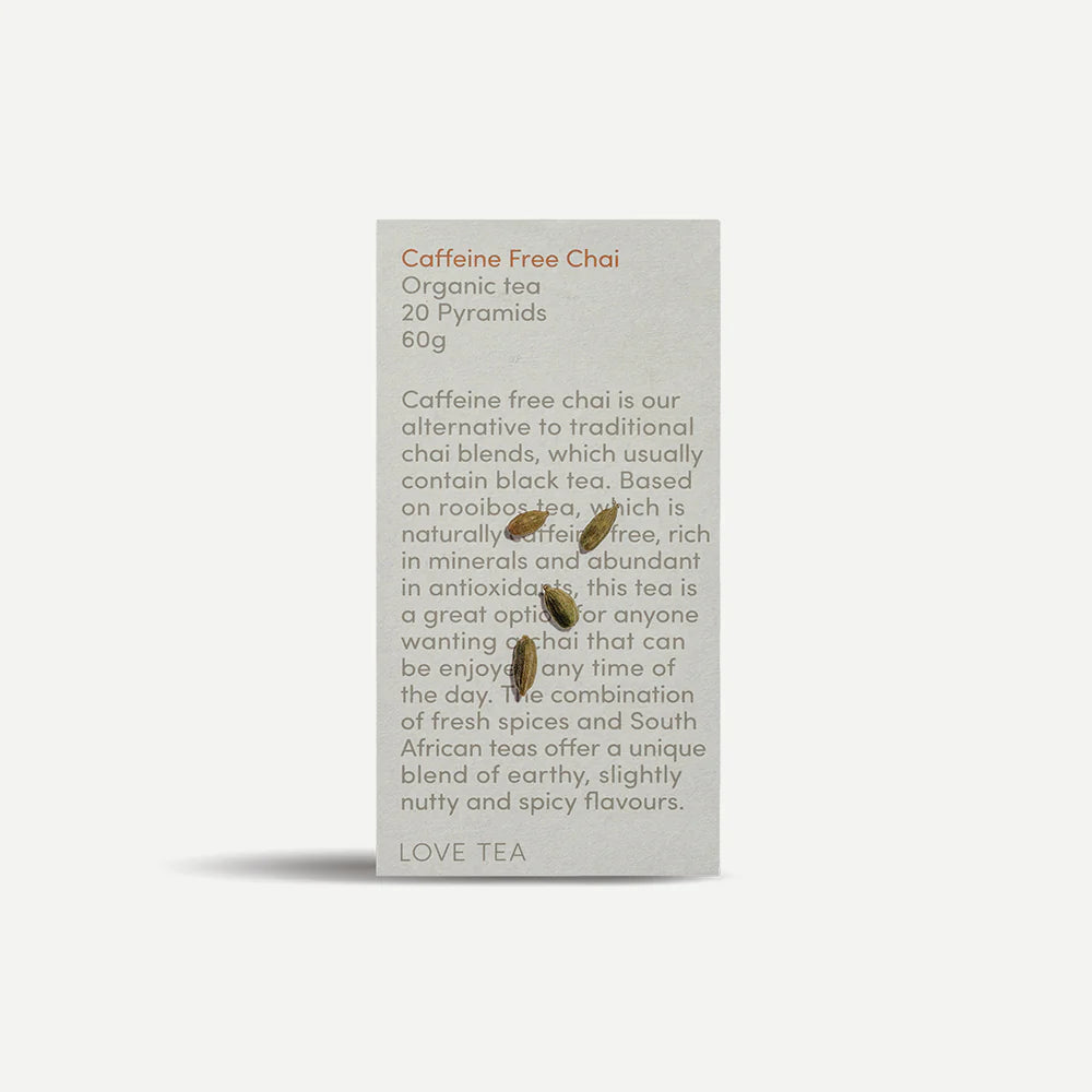 Love Tea Organic Caffeine Free Chai 20 Pyramids