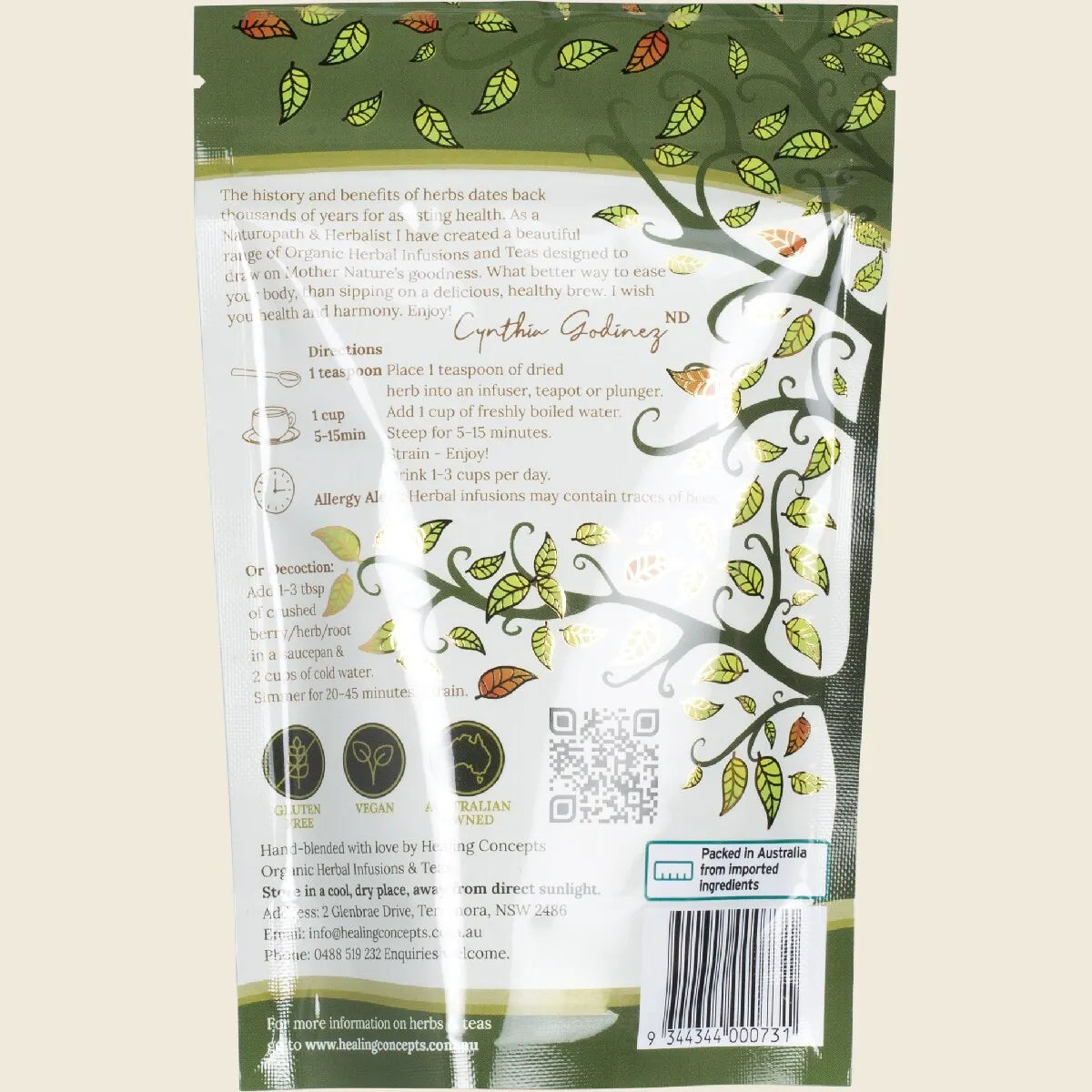 Healing Concepts Organic Lemon Balm Tea 30g