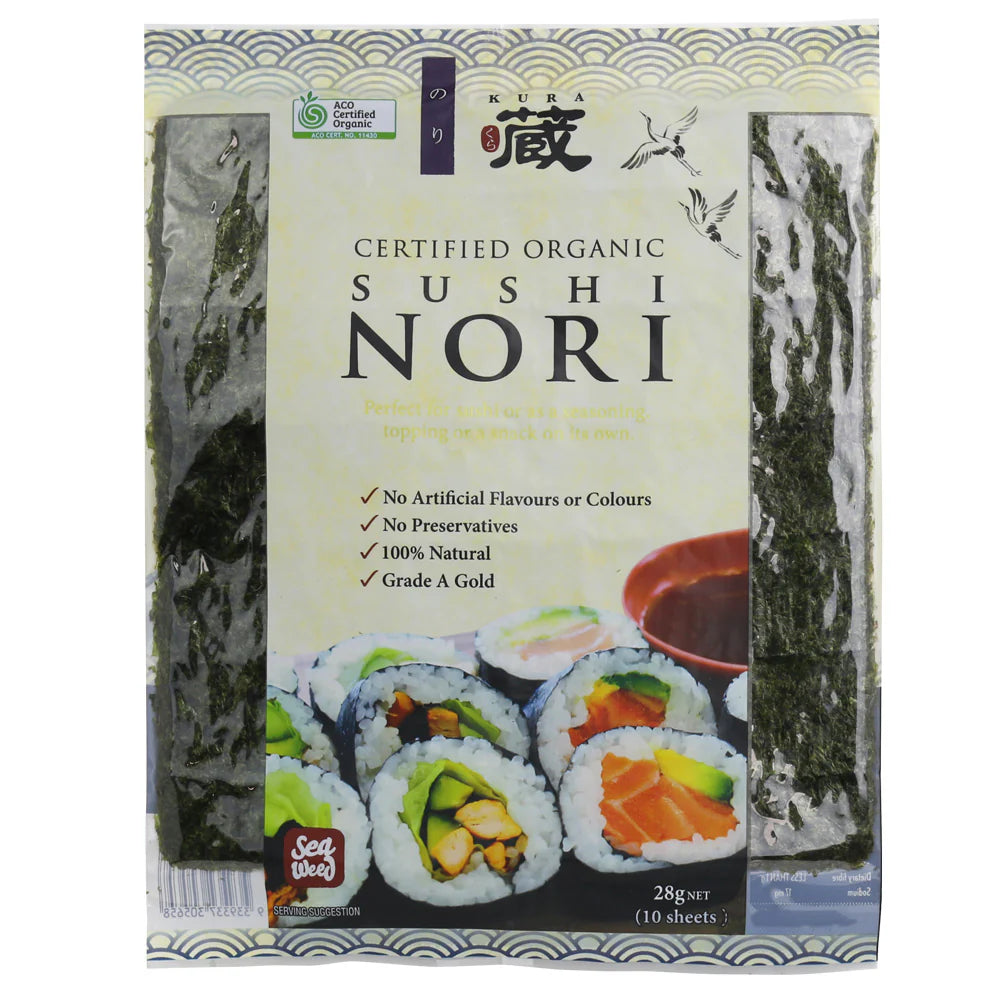 Kura Organic Sushi Nori 10 Sheets 28g 10 Sheets
