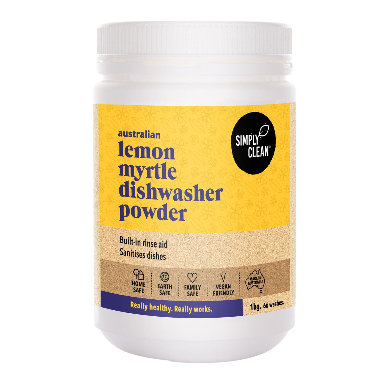 SimplyClean Dishwasher Powder Lemon Myrtle 1kg