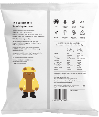 Serious Food Co. Organic Popcorn Sea Salt 18g