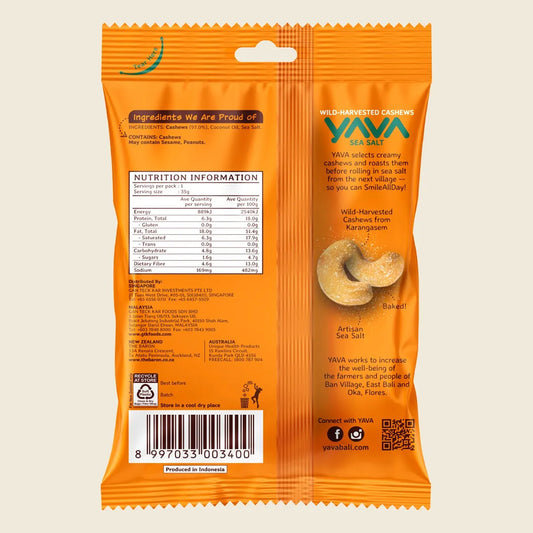 YAVA Wild-Harvested Cashews Sea Salt 35g
