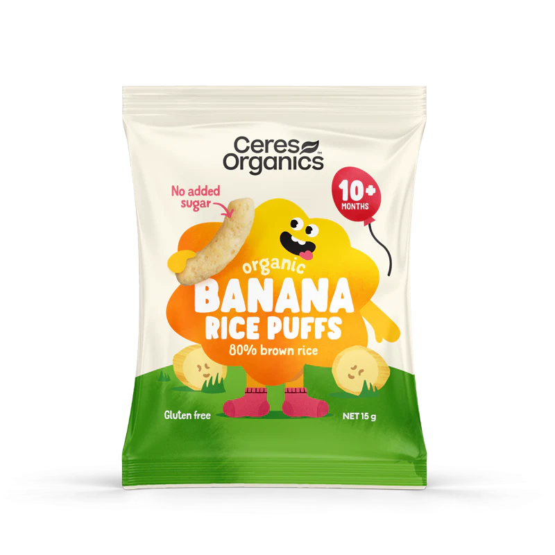 Ceres Organic Banana Rice Puffs 15g