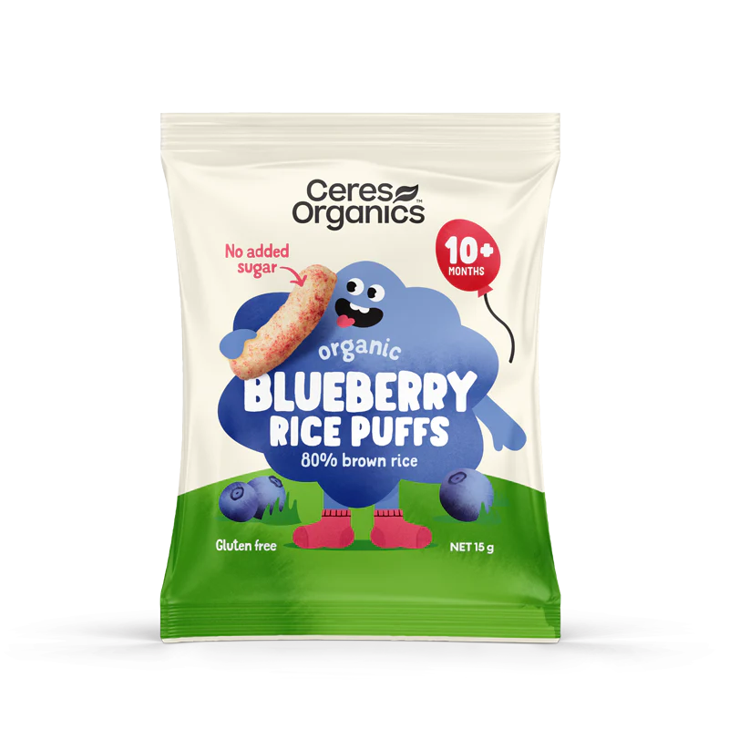 Ceres Organic Blueberry Rice Puffs 15g