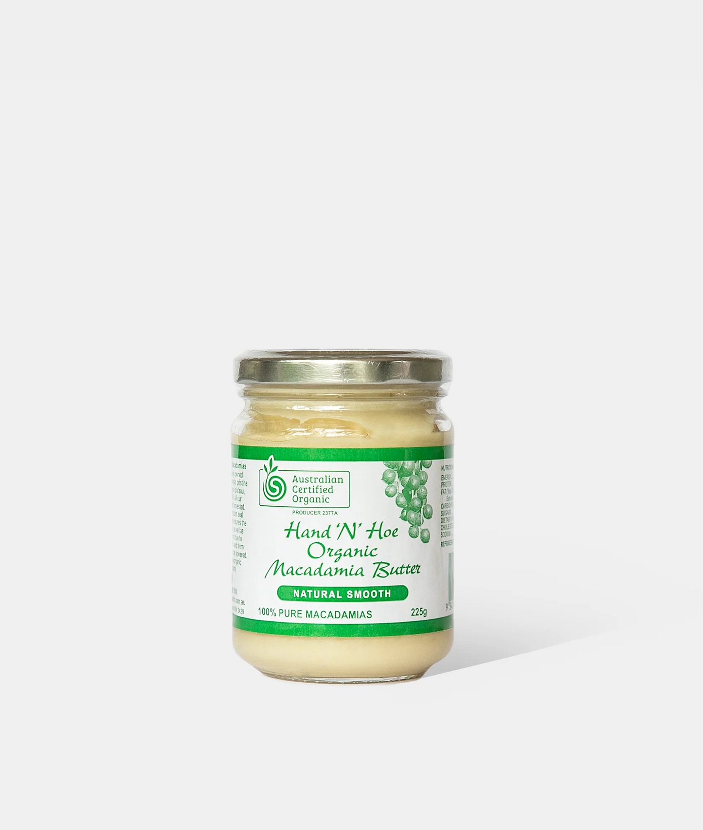 Hand 'N' Hoe Organic Smooth Australian Macadamia Butter 225g
