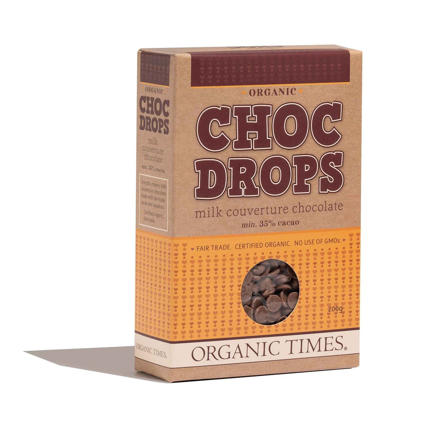 Organic Times Organic Choc Drops Milk Couverture Choc 200g