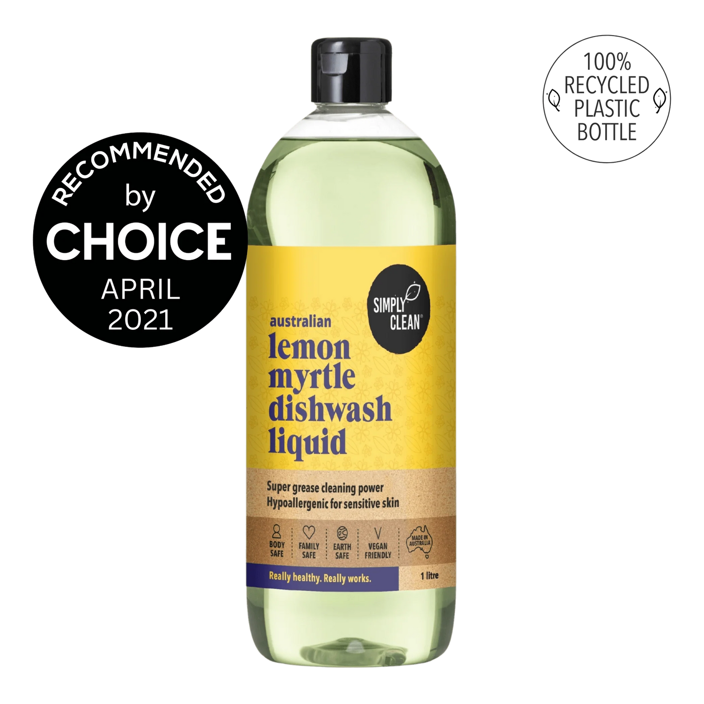 SimplyClean Lemon Myrtle Dishwash Liquid 1L