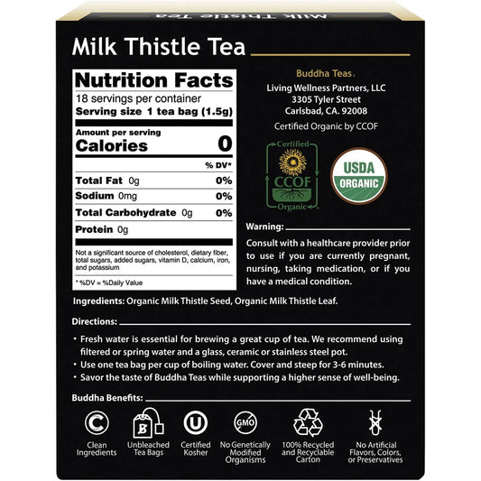 Buddha Teas Organic Milk Thistle Tea 18 Bags 27g
