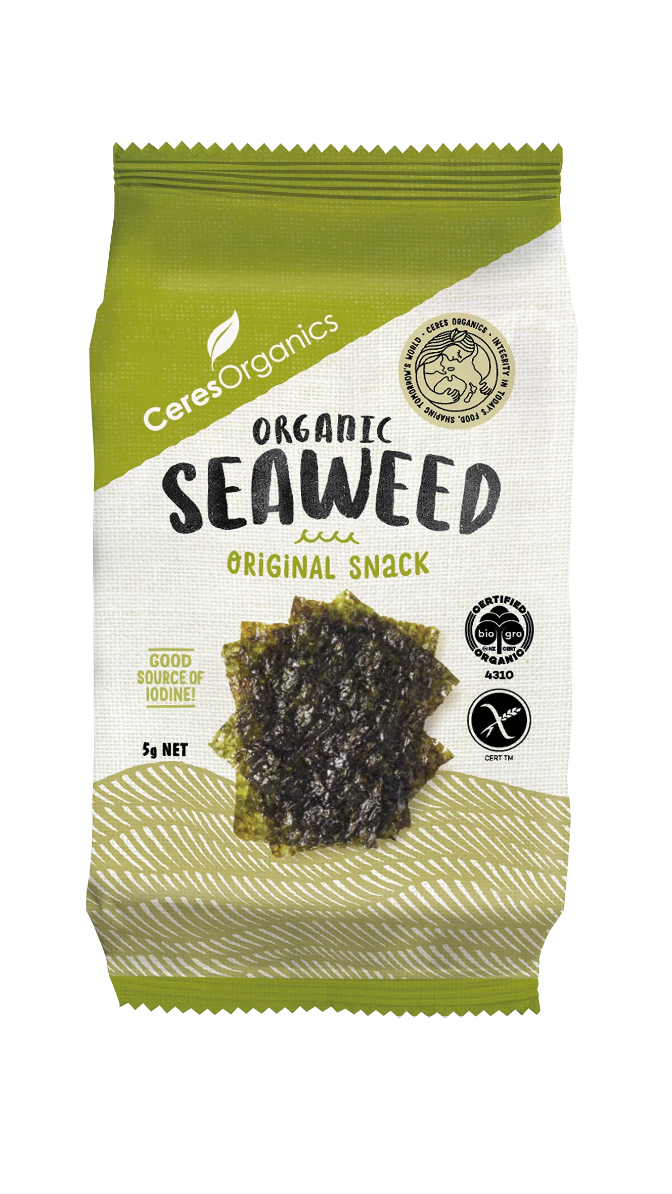 Ceres Organic Seaweed Nori Original Snack 5g