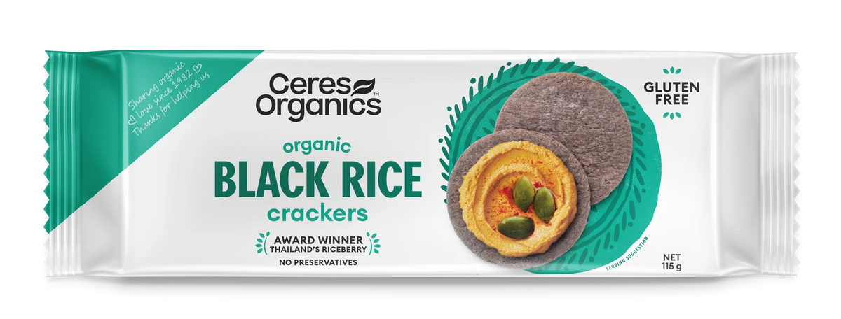 Ceres Organic Black Rice Crackers Original 115g