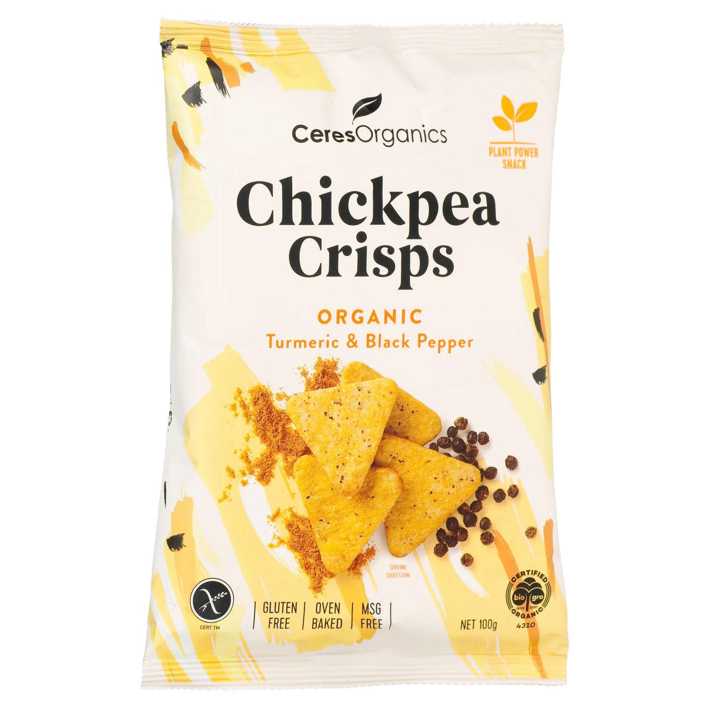 Ceres Organic Chickpea Crisps Turmeric & Black Pepper 100g