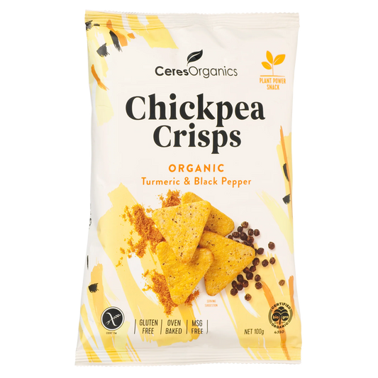 Ceres Organic Chickpea Crisps Turmeric & Black Pepper 100g