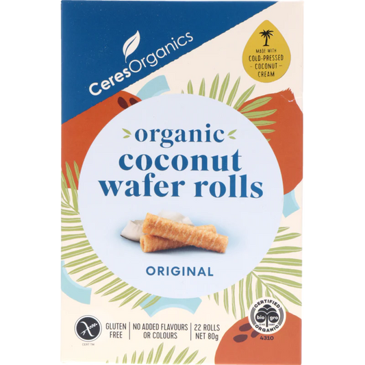 Ceres Organic Coconut Wafer Rolls Original 80g