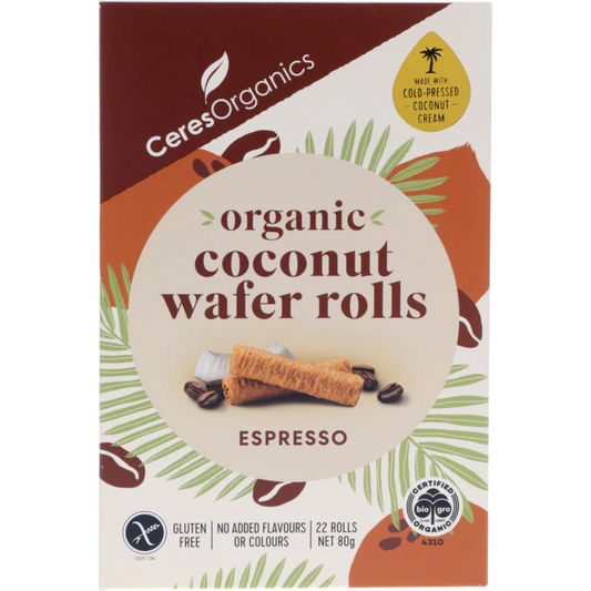 Ceres Organic Coconut Wafer Rolls Espresso 80g