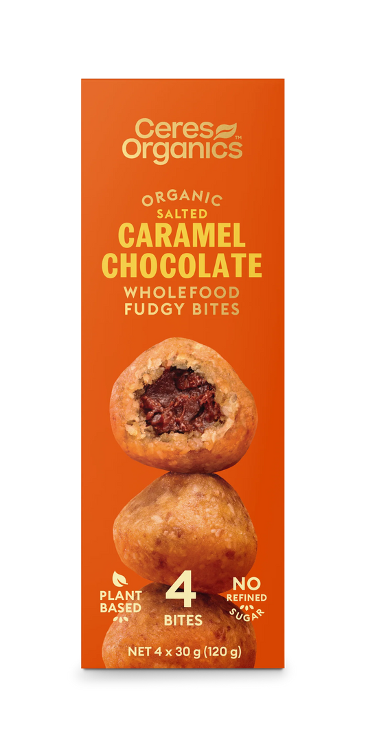 Ceres Organic Fudgy Bites Caramel Chocolate 120g