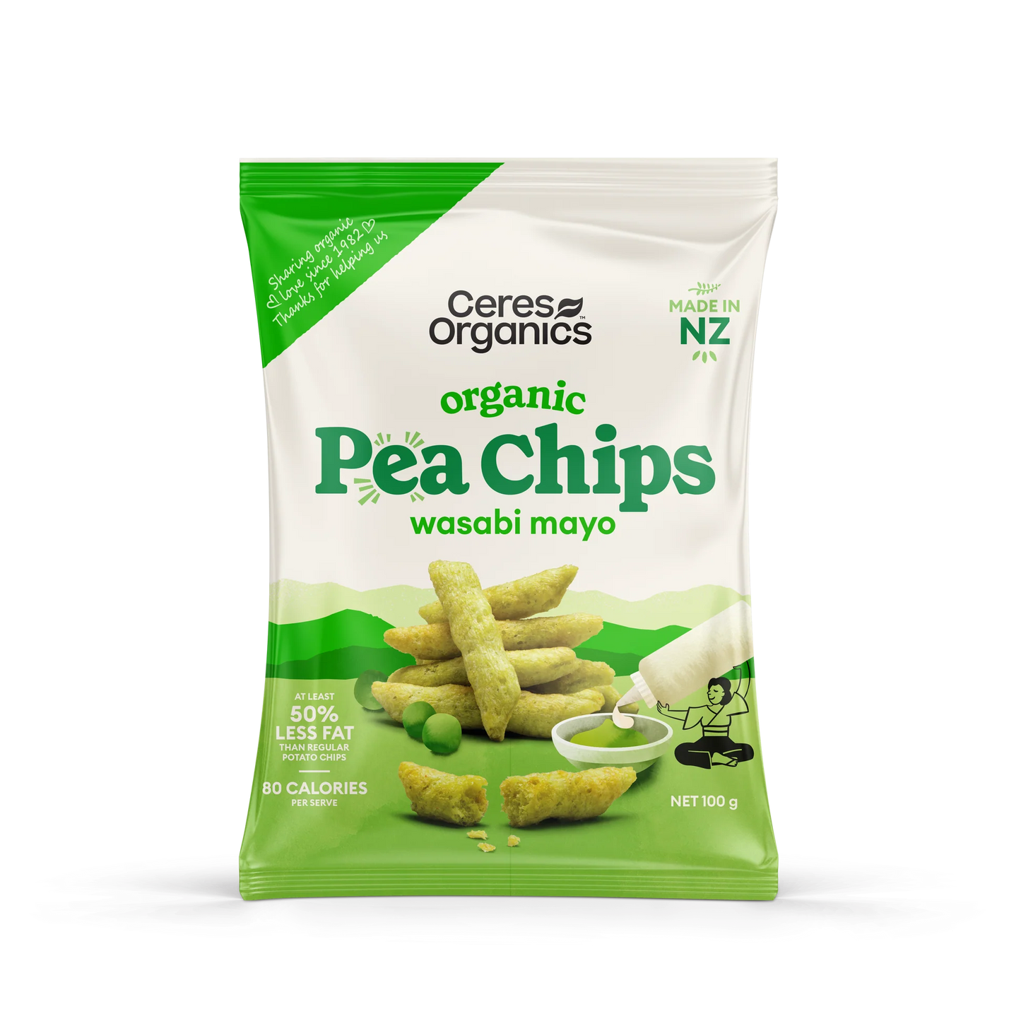 Ceres Organic Pea Chips Wasabi Mayo 100g