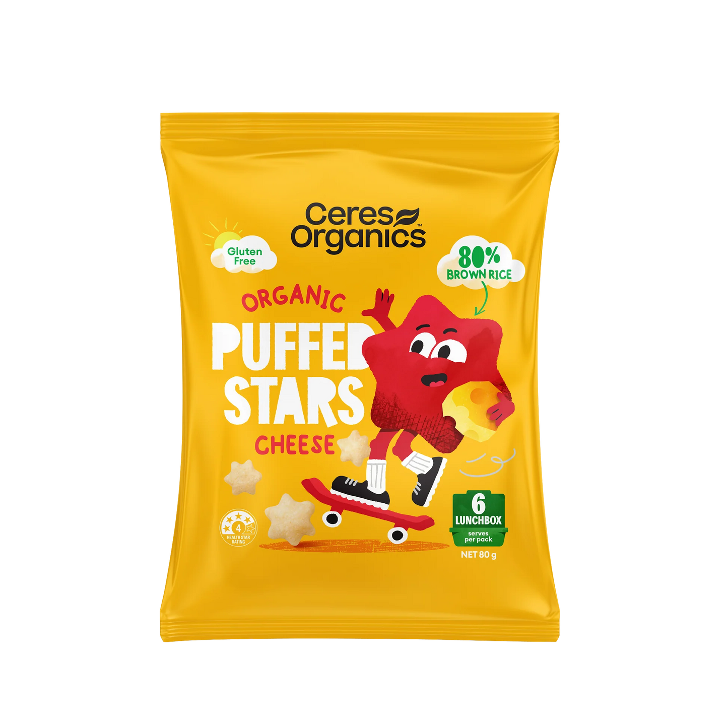 Ceres Organic Puffed Stars Cheese 80g