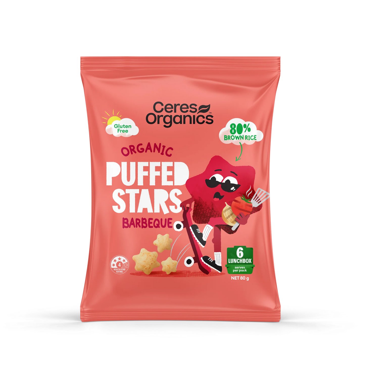 Ceres Organic Puffed Stars Barbeque 80g