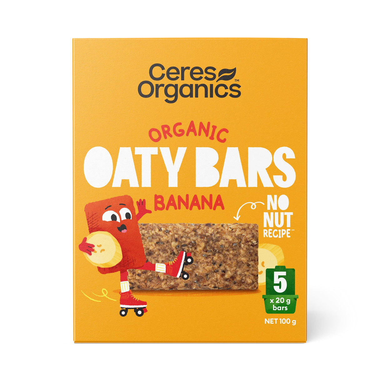 Ceres Organic Oaty Bars Banana 100g (5 x 20g)