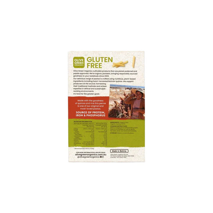 Olive Green Organics Gluten Free Quinoa Penne 250g