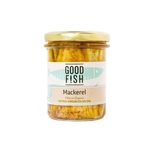 Good Fish Mackerel In Organic Extra Virgin Olive Oil 195g