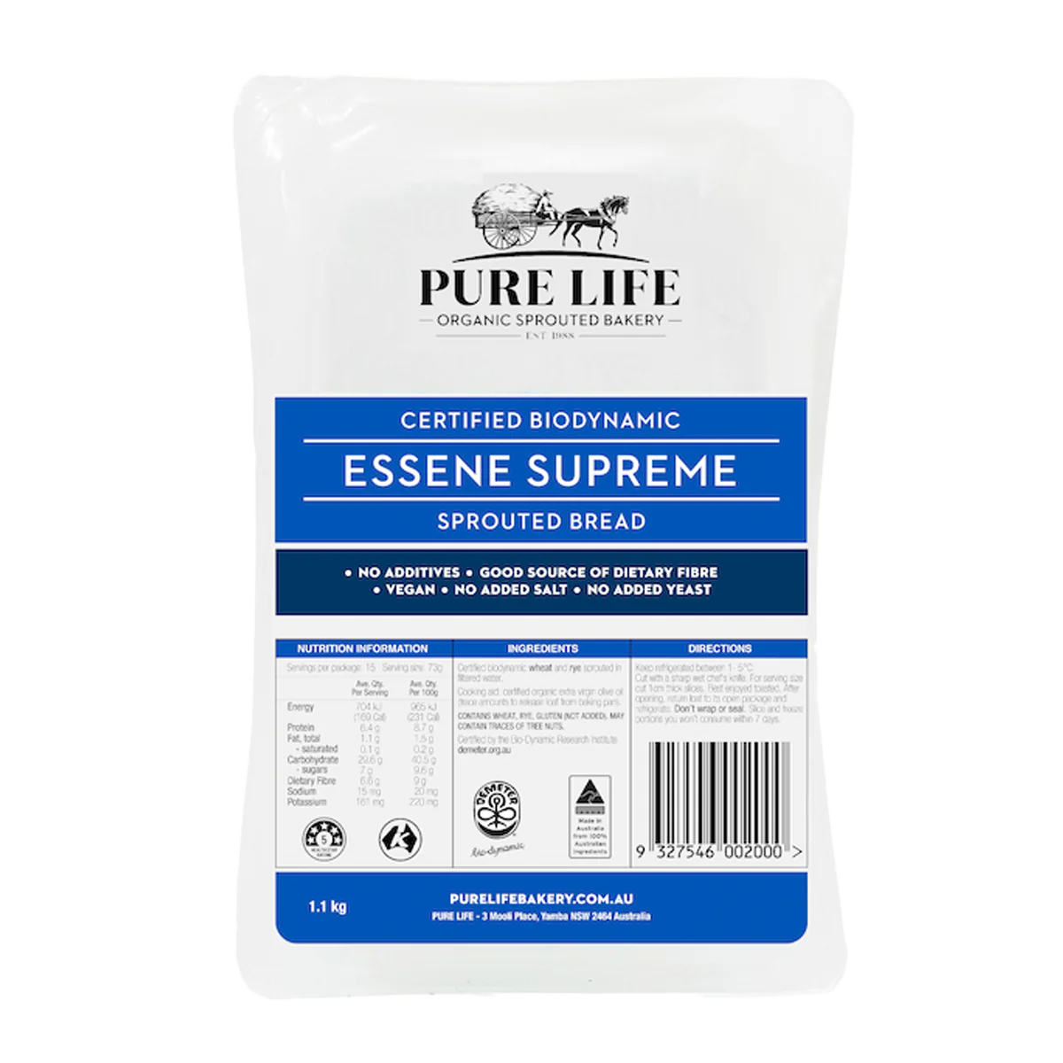 Pure Life Biodynamic Essene Supreme Sprouted Bread 1.1kg