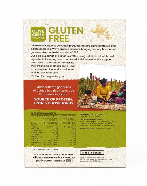 Olive Green Organics Organic GF Quinoa Risoni 250g