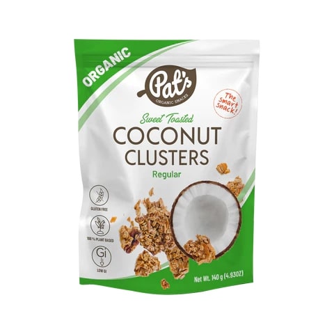 Pat's Organic Coconut Clusters 140g