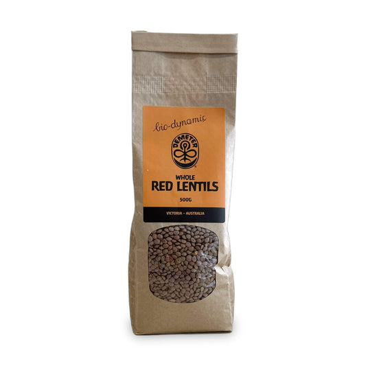 Demeter Biodynamic Lentils Red Whole 500g