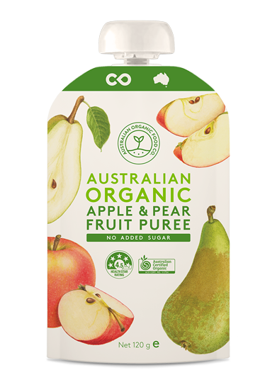 Australian Organic Food Co Organic Fruit Puree Apple & Pear 120g