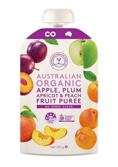 Australian Organic Food Co Fruit Puree Apple Plum 120g