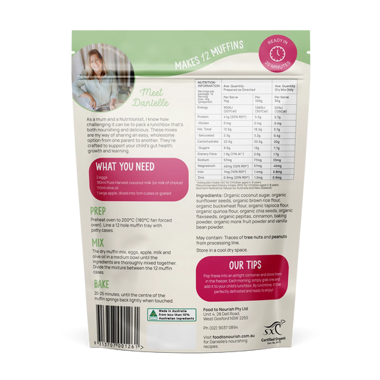 Food to Nourish Lunchbox Baking Mix Apple Muffin 360g