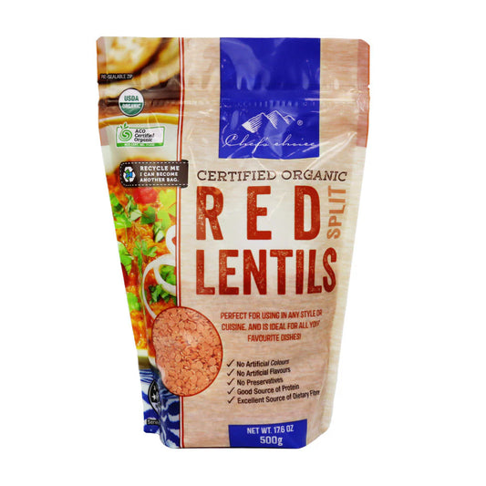 Chef's Choice Organic Red Split Lentils 500g