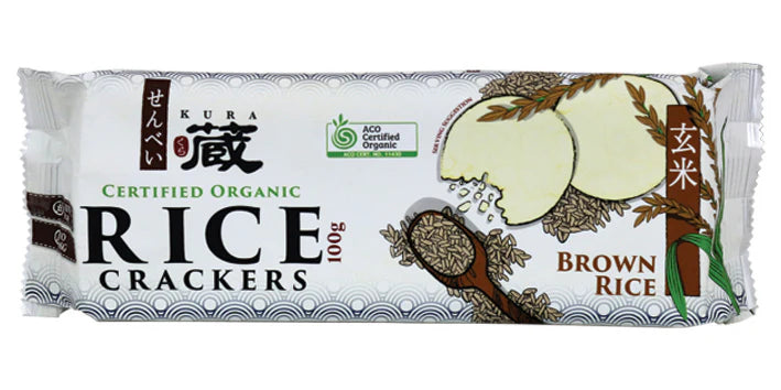 Kura Organic Brown Rice Crackers 100g