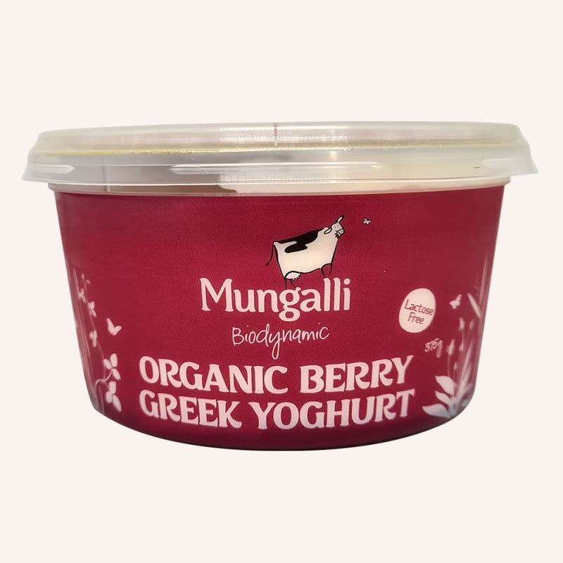 Mungalli Biodynamic Organic Greek Yoghurt Berry 375g