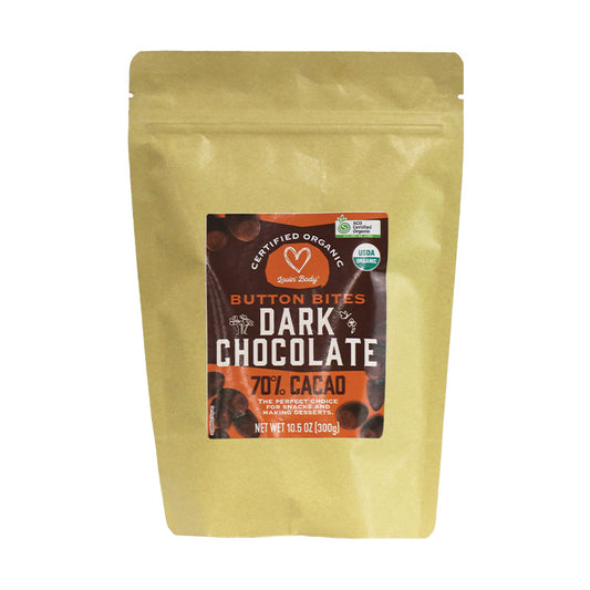 Lovin' Body Organic Vegan Dark Chocolate Button Bites 70% 300g