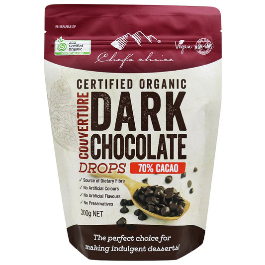 Chef's Choice Organic Dark Chocolate Drops 70% 300g