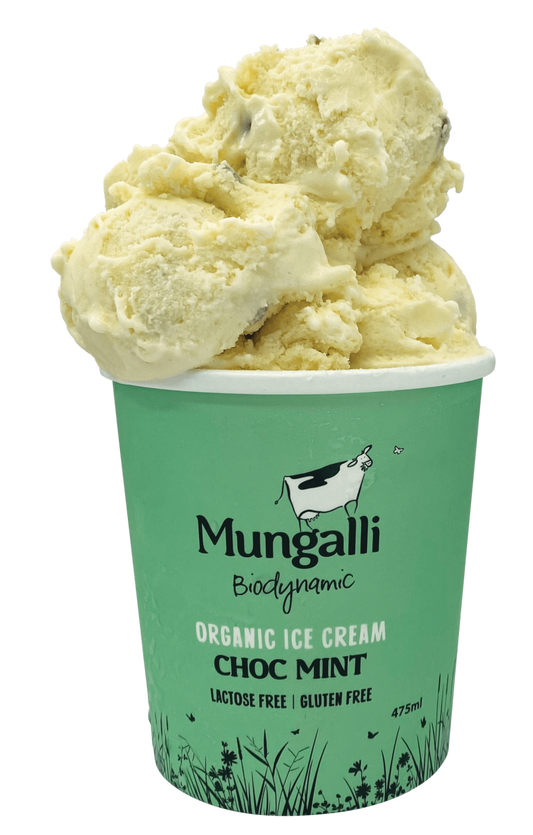 Mungalli Creek Biodynamic Choc Mint Ice Cream 475ml