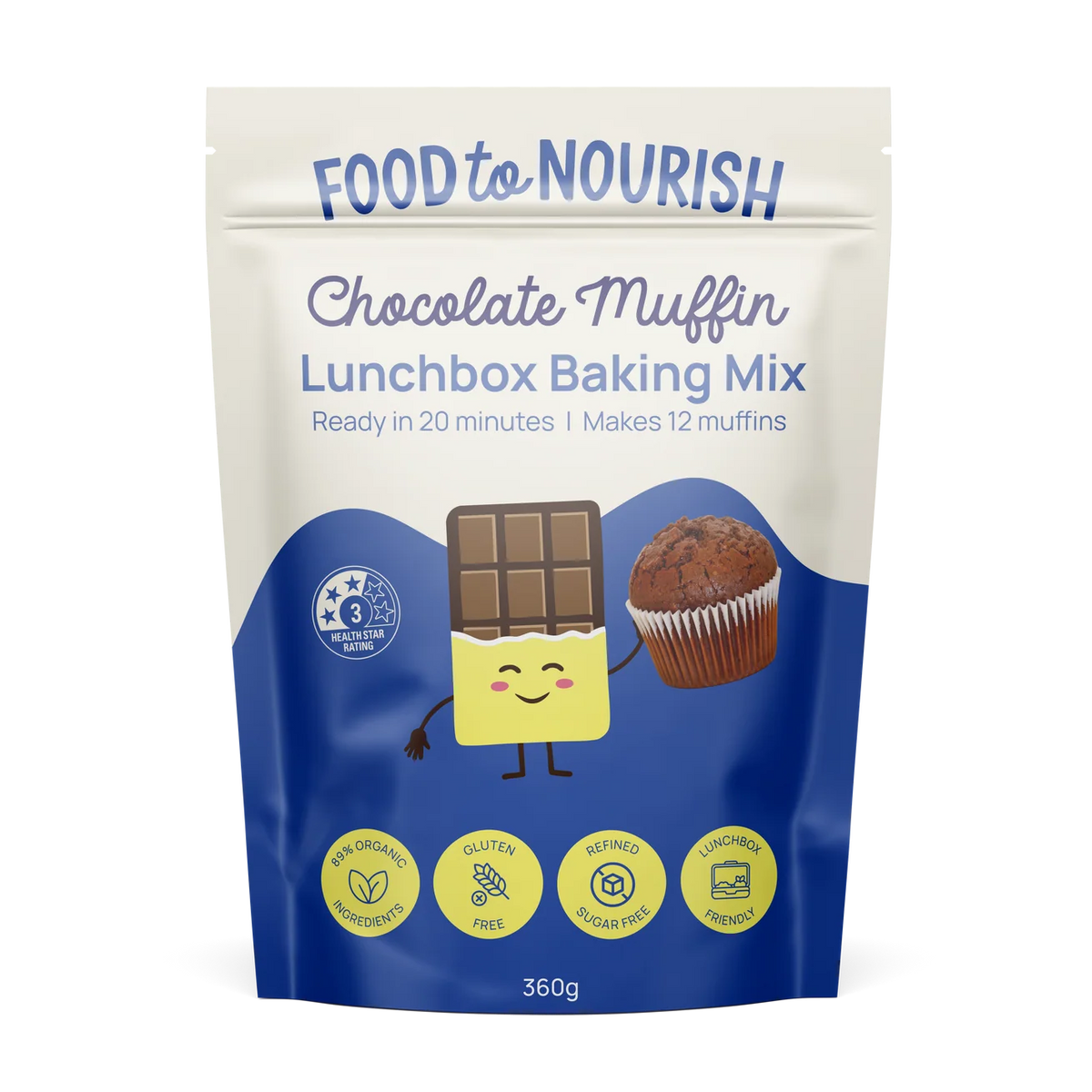 Food to Nourish Lunchbox Baking Mix Chocolate Muffin 360g