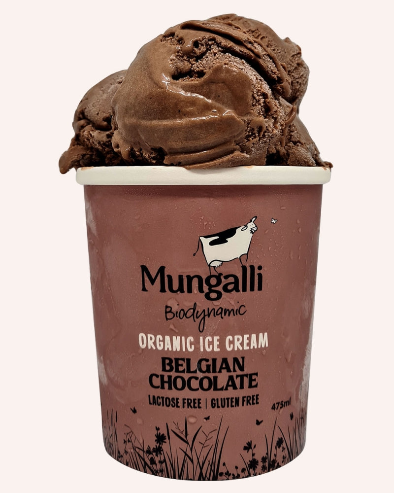 Mungalli Creek Biodynamic Belgium Chocolate Ice Cream 475ml