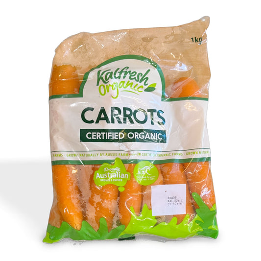 Carrots Certified Organic 1 kg Bag